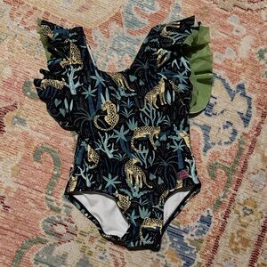 Leopard Print Ruffle Butts Swimsuit